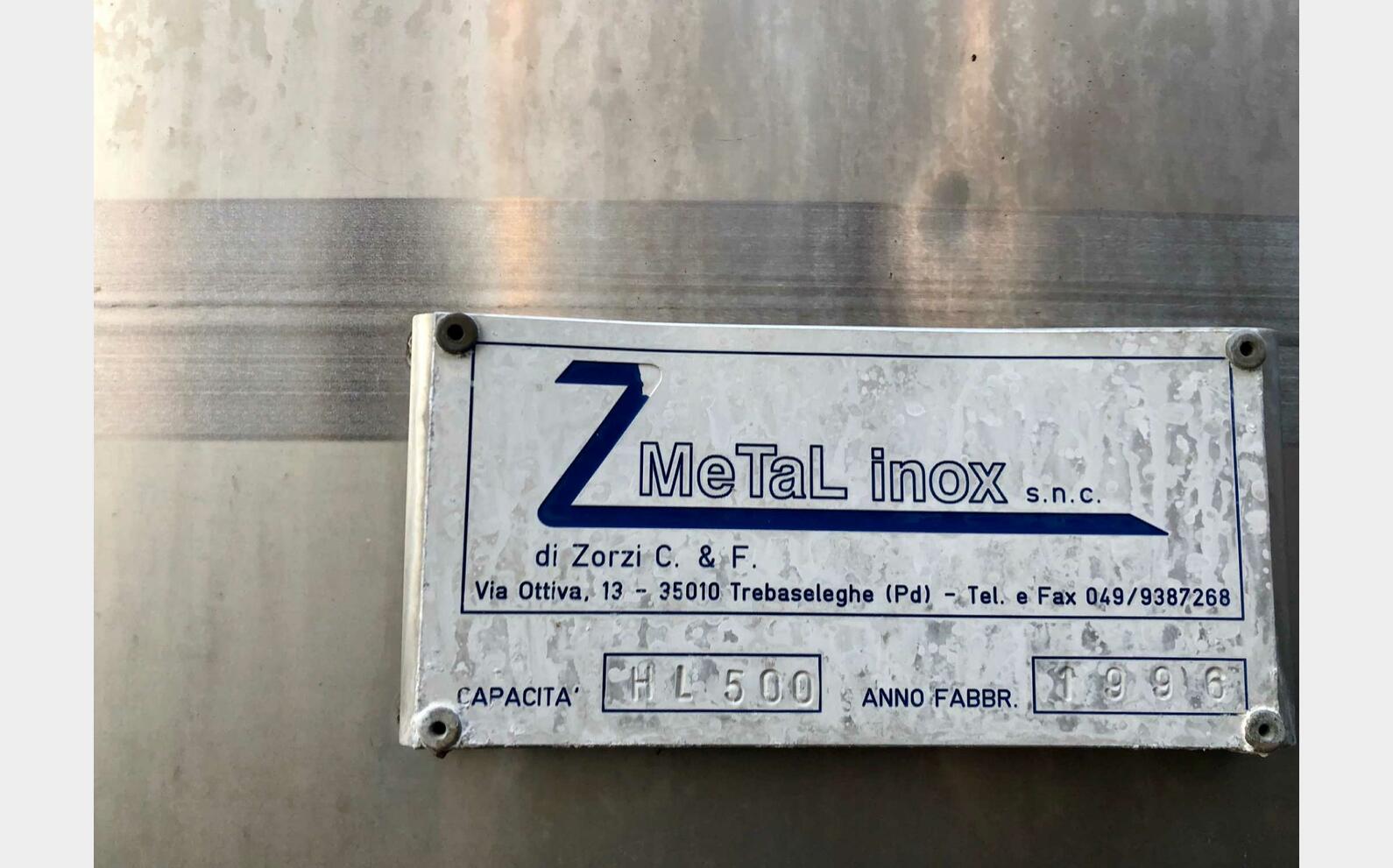 Stainless steel tank - Flat bottom inclined 507 HL (50 700 litres) METAL INOX