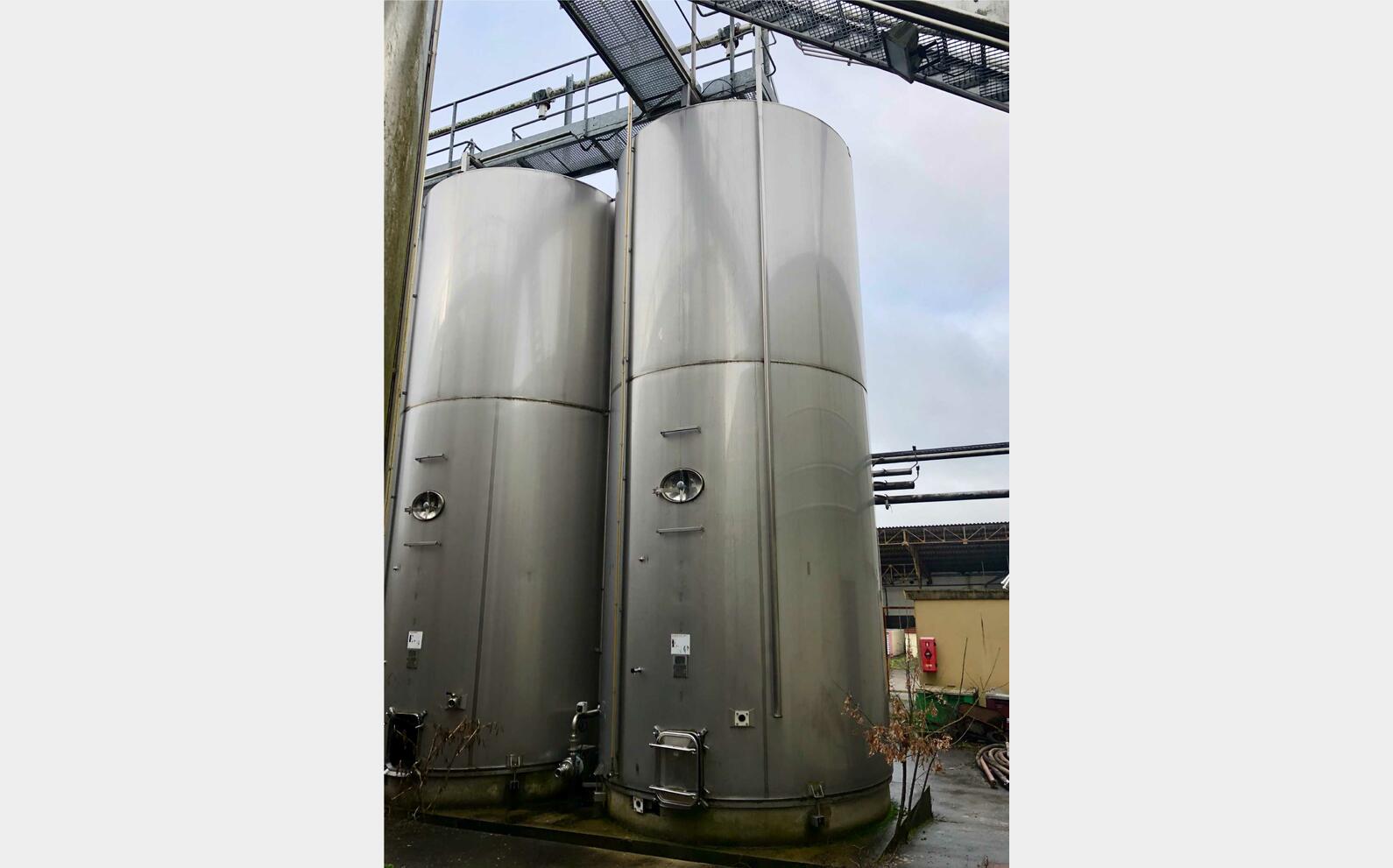 Cuve inox 304 thermor&eacute;gul&eacute;e fond inclin&eacute; 507 HL (50 700 litres) LEJEUNE