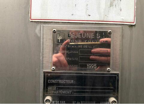 304L stainless steel tank - Flat bottom 507 HL (50 700 litres) LEJEUNE
