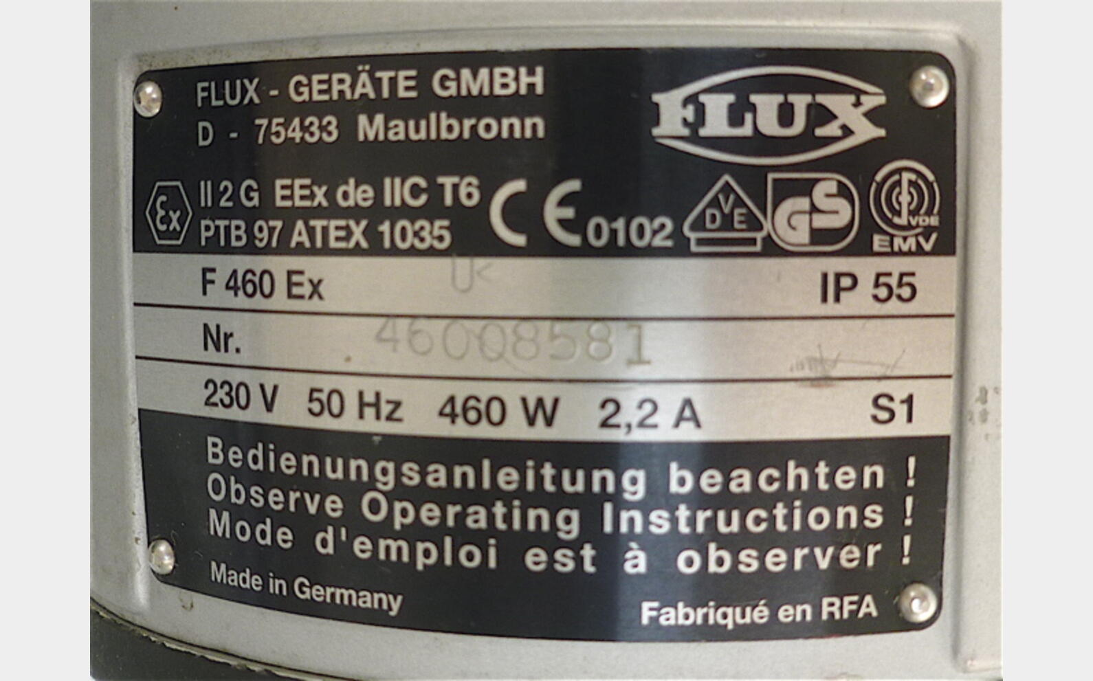Pompe INOX vide fut ATEX