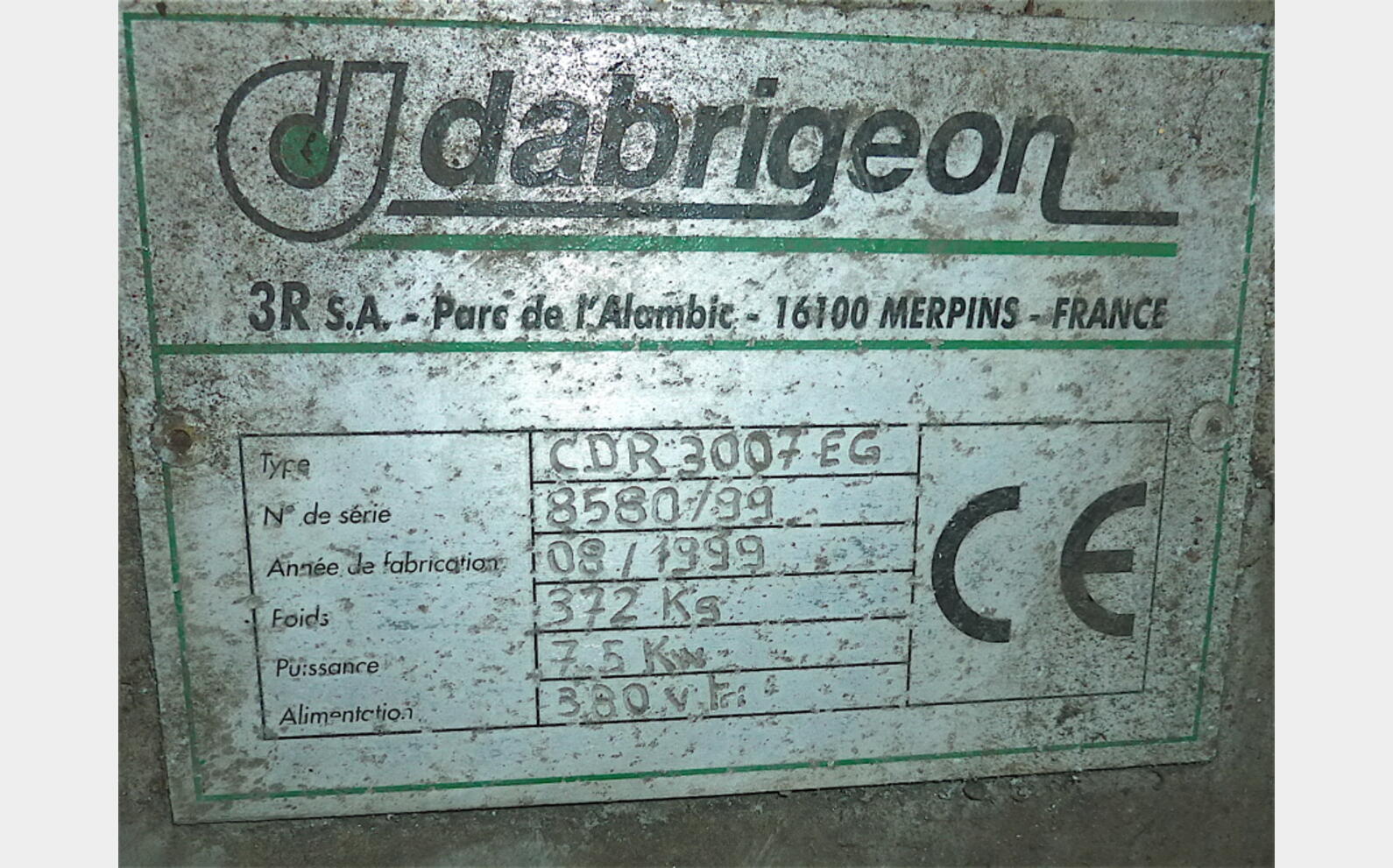 Pompe &agrave; vendange &agrave; piston rotatif elliptique Marque : DABRIGEON