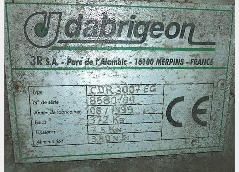 Pompe &agrave; vendange &agrave; piston rotatif elliptique Marque : DABRIGEON