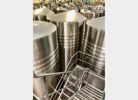 Stainless steel tank 316L - Flat sloping bottom - On feet - Vinification - 03/23-81