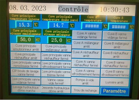 Cuve en acier inoxydable - Mélange avec émulseur