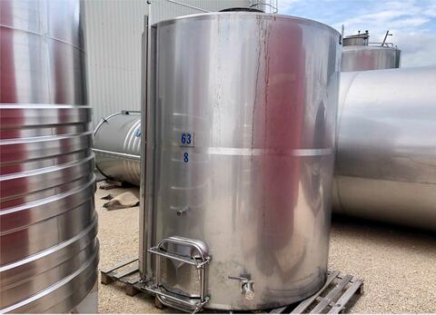 Stainless steel tank - Flat bottom - Without feet - Conical roof