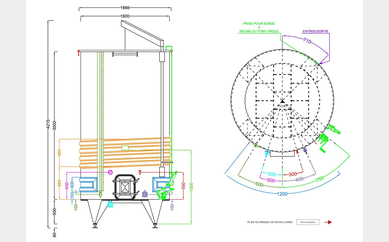 304 stainless steel tank - Cooling coil 80 HL (8000 liters) ARSILAC