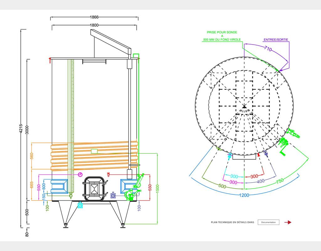 304 stainless steel tank - Floating cap - Model SPAIP8000