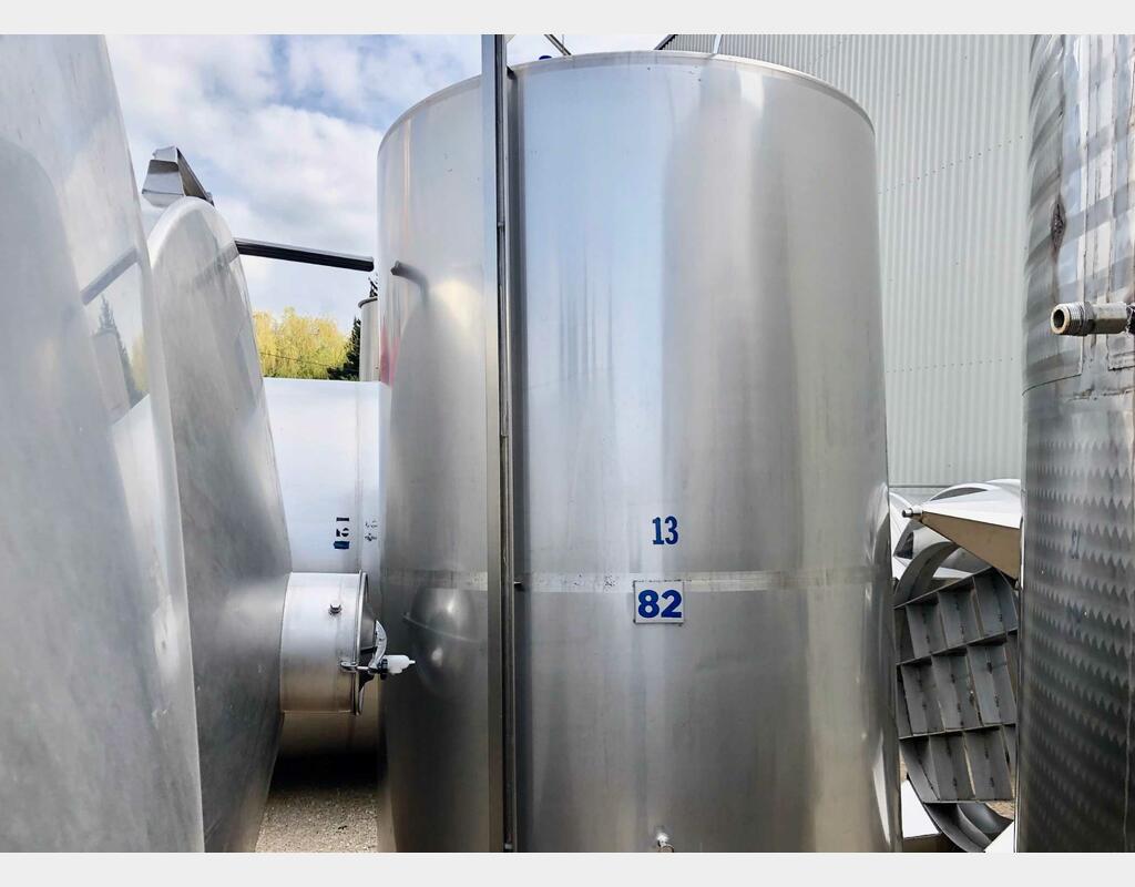 Stainless steel tank - Flat bottom - Without feet - Conical roof