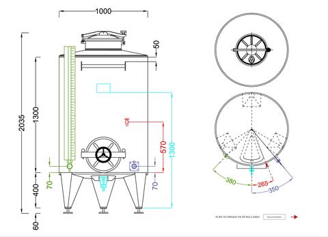 304 ss tank - Closed 10.9 HL (1 096 Litres) ARSILAC