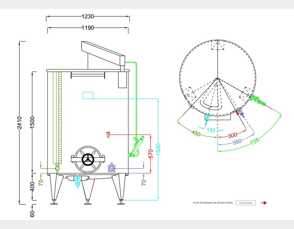 304 stainless steel tank - Floating cap - SPABP1600