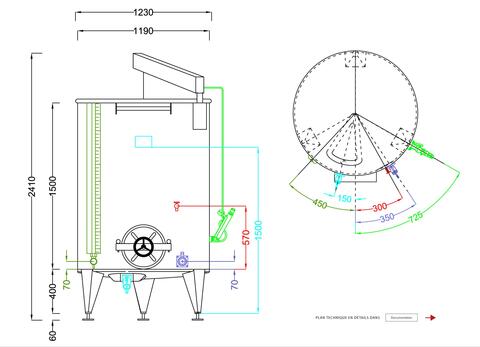 304 stainless steel tank - Floating cap - SPABP1600