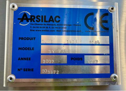 316L stainless steel tank 320 HL (32 000 liters) ARSILAC