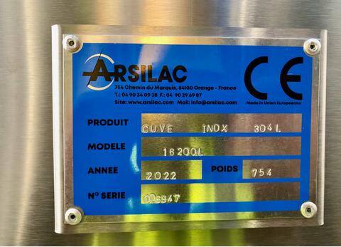 Stainless steel tank 304L 162 HL (16 200 liters) ARSILAC