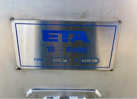 304 stainless steel tank 315 HL (31,500 litres) ETA