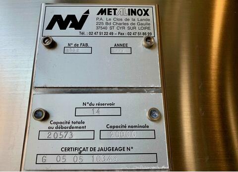 Cylindrical stainless steel tank 200 HL (20,000 litres) METALINOX