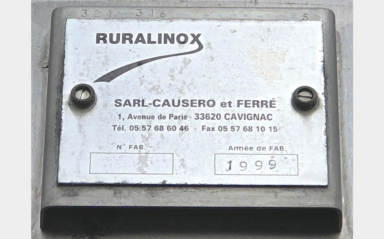 304 stainless steel tank 460 HL (46 000 litres) RURALINOX