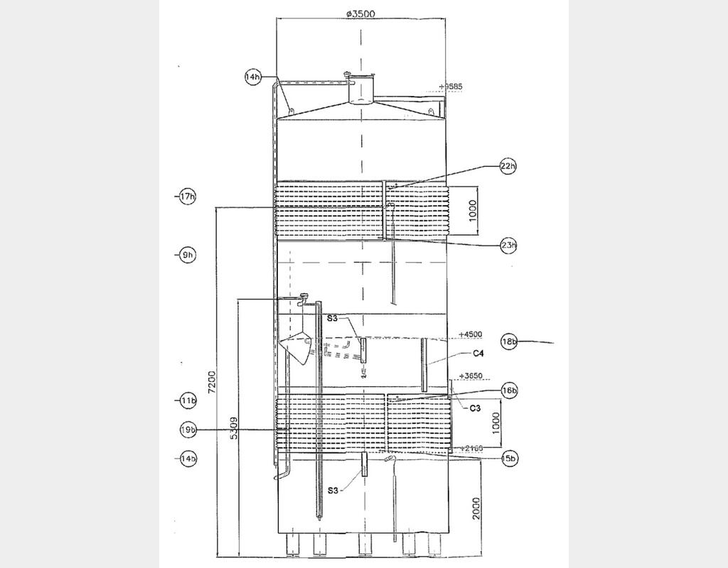 Cuve inox compartimentée - (350 + 350 hl)