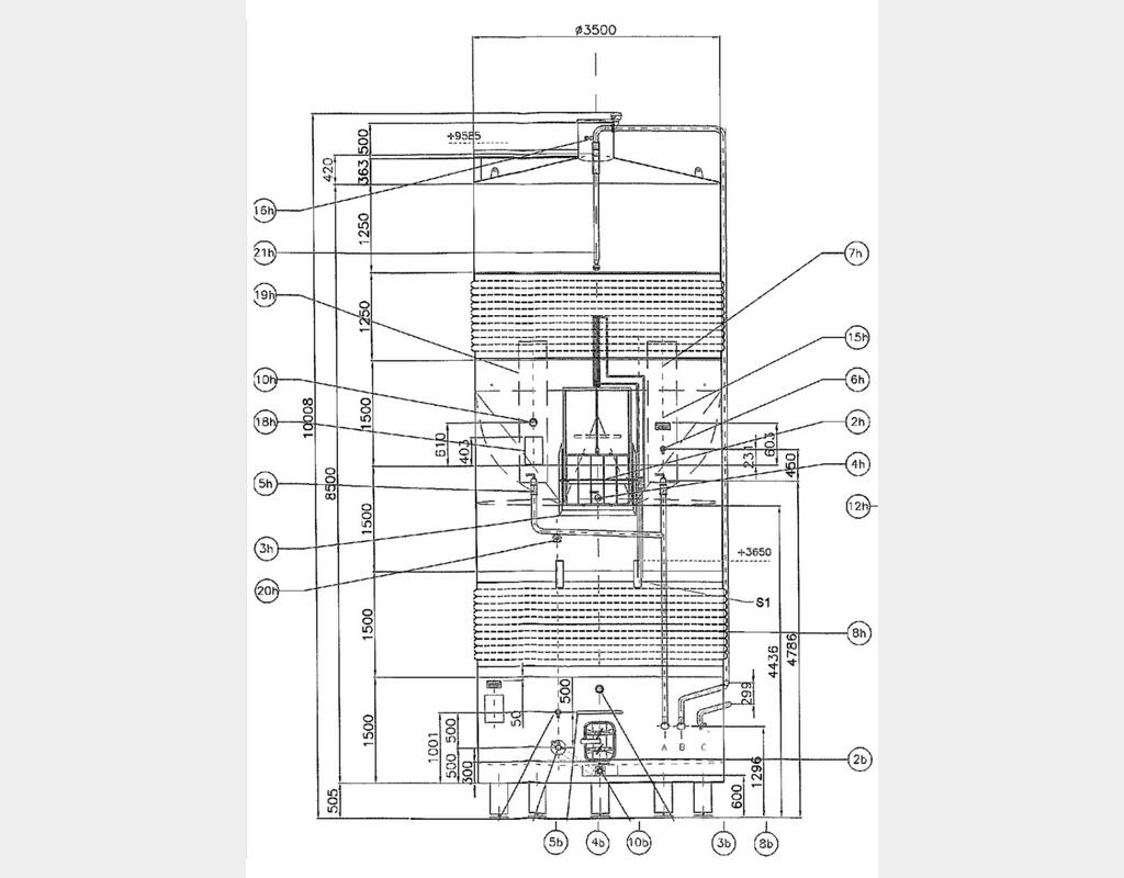 Compartmented stainless steel tank - (359 + 360 HL)