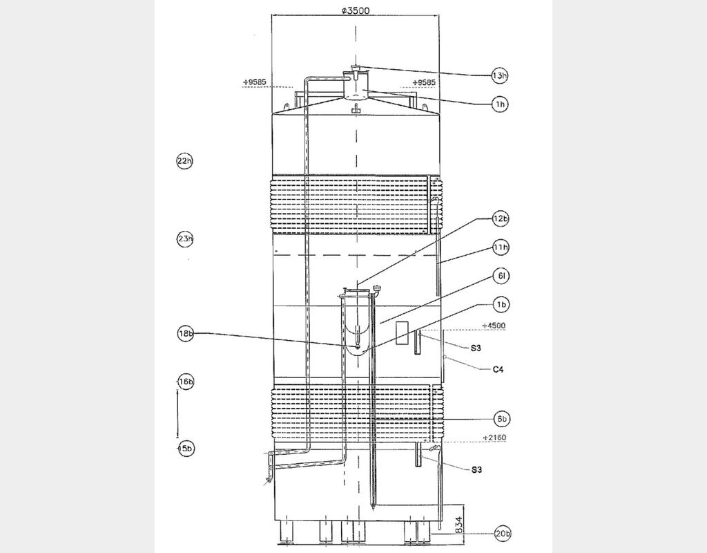 Cuve inox compartimentée - (350 + 350 hl)