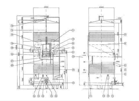 Cuve inox compartimentée - (350 + 350 hl)