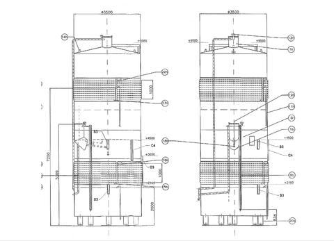 Cuve inox compartimentée - (350 + 350 hl)