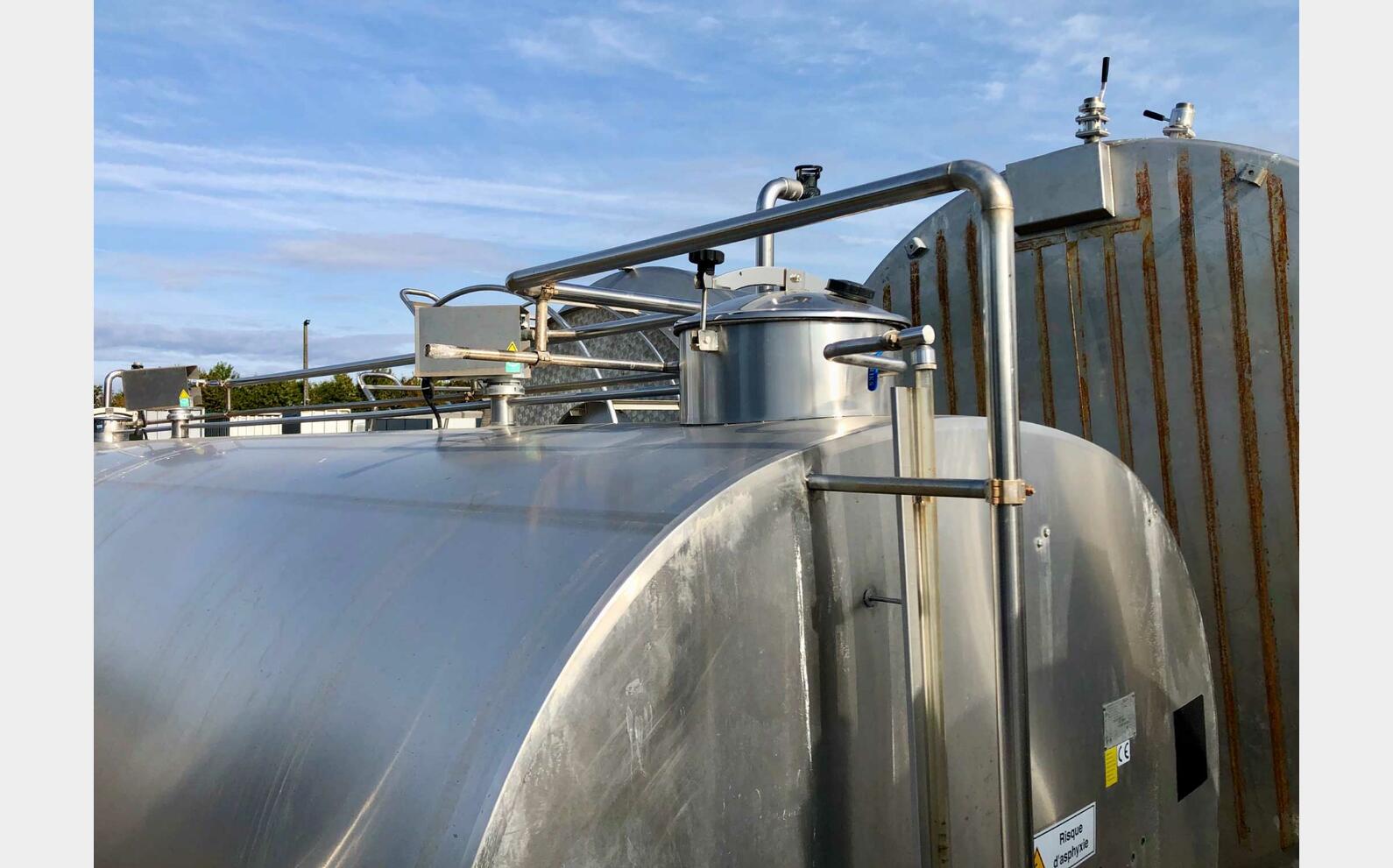 Cuve inox - Type tank &agrave;&nbsp; lait 150 HL (15 000 litres) ALFA LAVAL