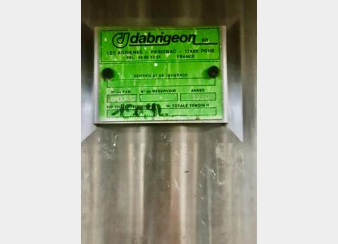 Stainless steel tank - On feet 150 HL (15 000 litres) DABRIGEON