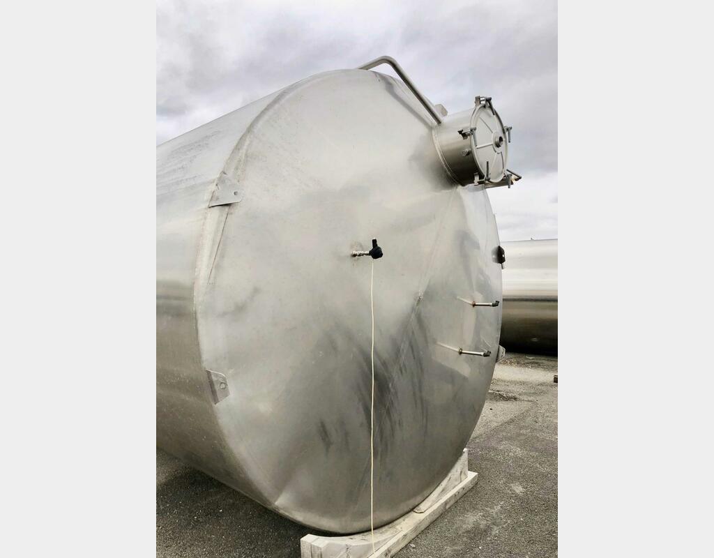 304L stainless steel tank - On feet  - Interior flag