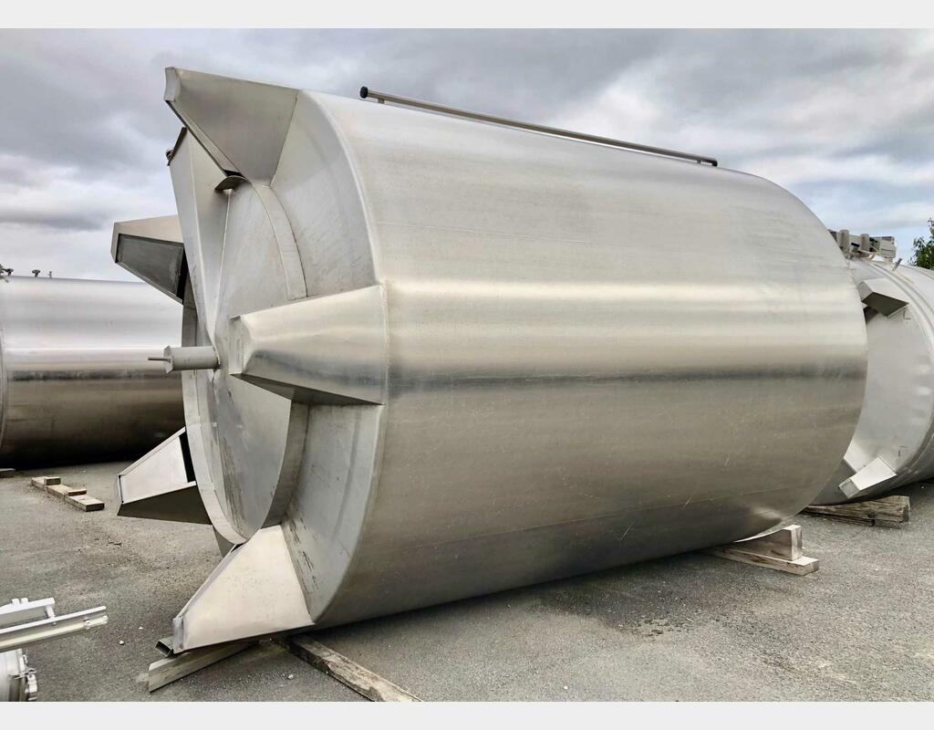 304L stainless steel tank - On feet  - Interior flag