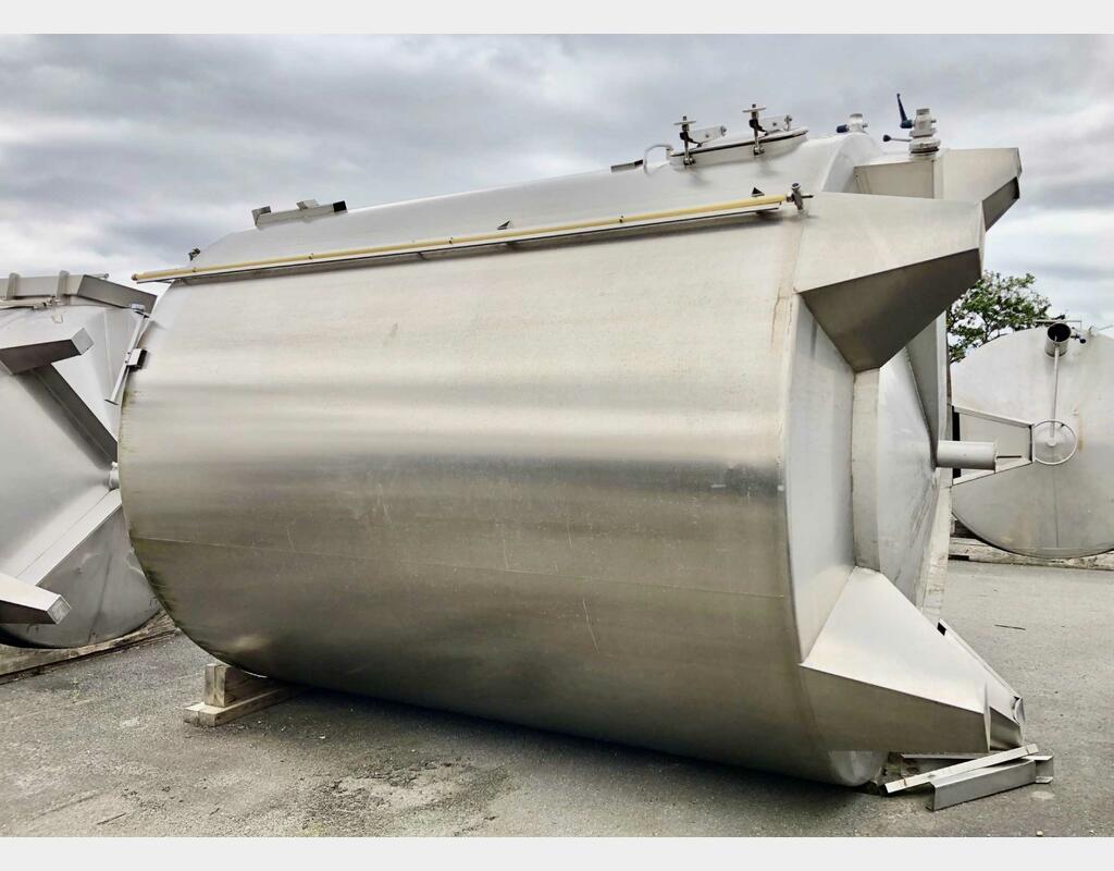 304L stainless steel tank - On feet  - Interior flag