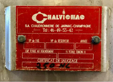 Cuve inox 304 fod plat 250 HL (25 000 litres) CHALVIGNAC