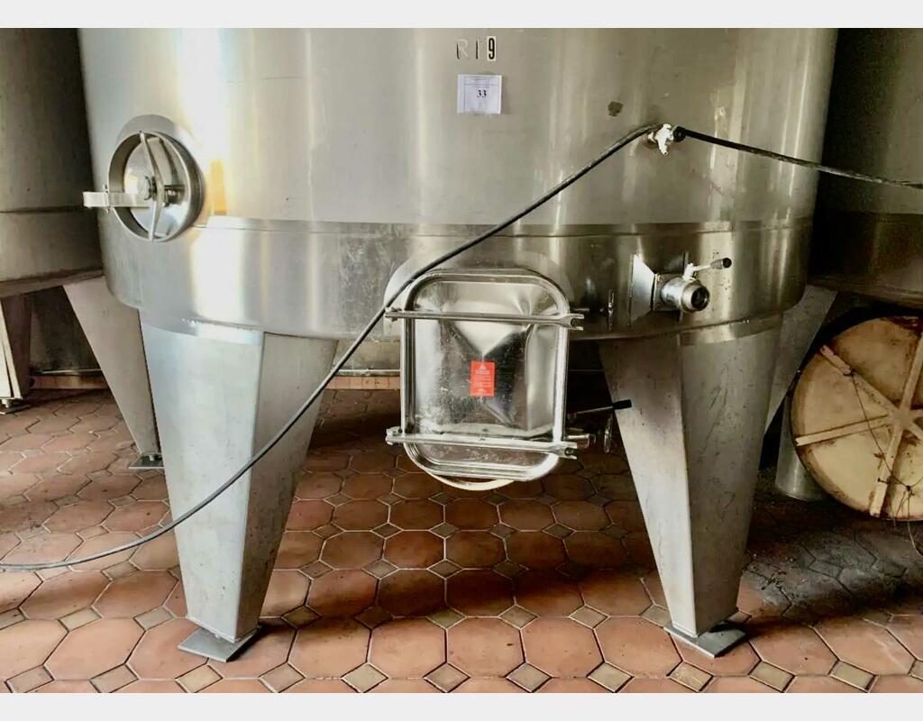 Cuve inox 304 de vinification - Fond conique sur pieds