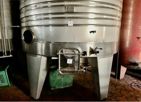 Cuve inox 304 de vinification - Fond conique sur pieds avec circuits