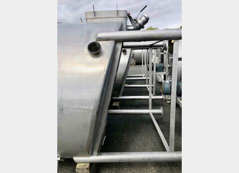 Stainless steel mixing tank - With shell circuit on feet