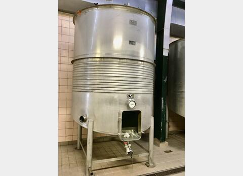 Stainless steel mixing tank - With shell circuit on feet