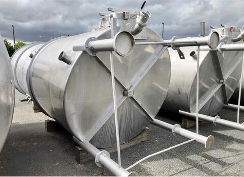 Agitated stainless steel tank - Inclined bottom on feet