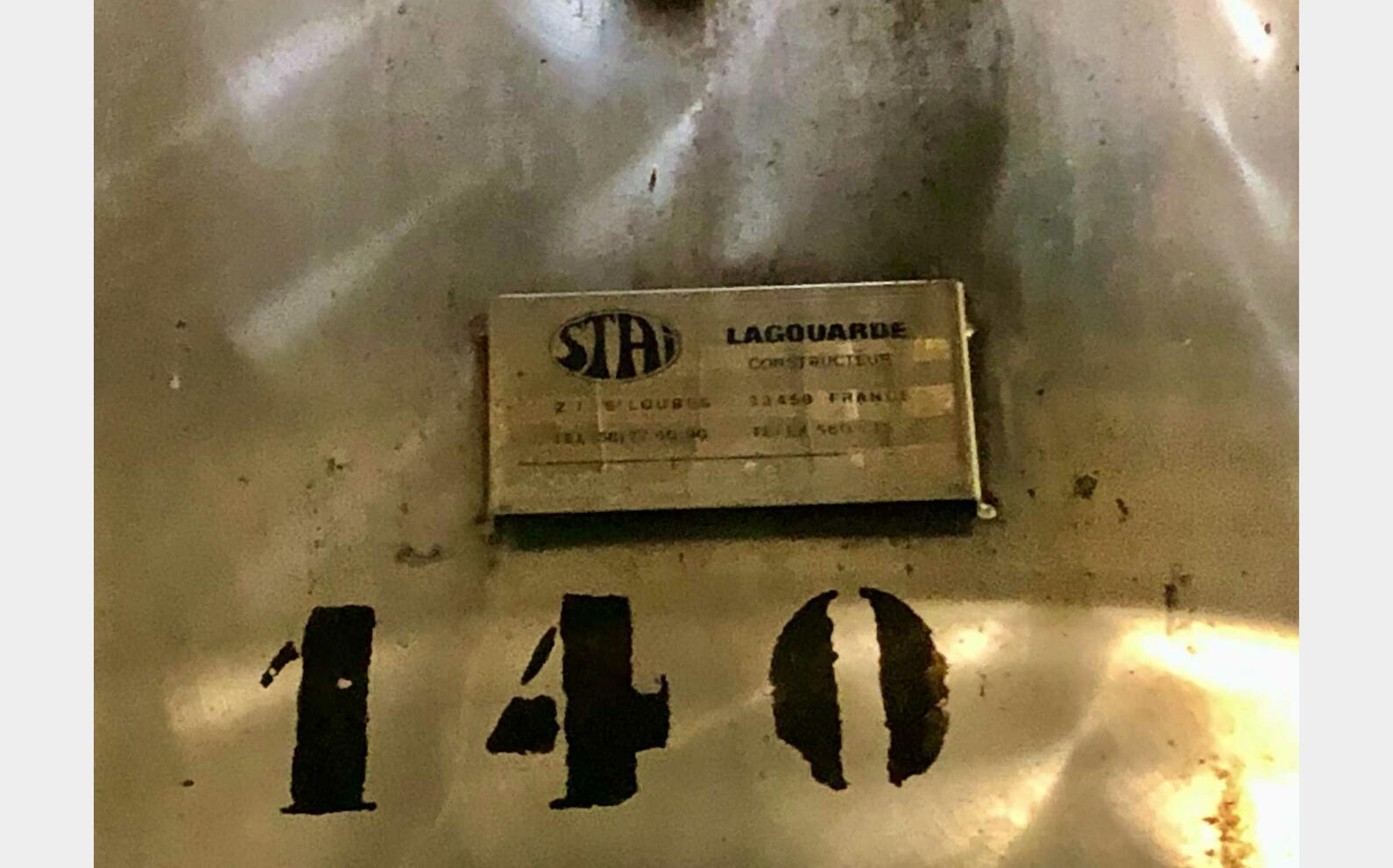 Cuve inox - Sur pieds 140 HL (14 00 litres) LAGOUARDE
