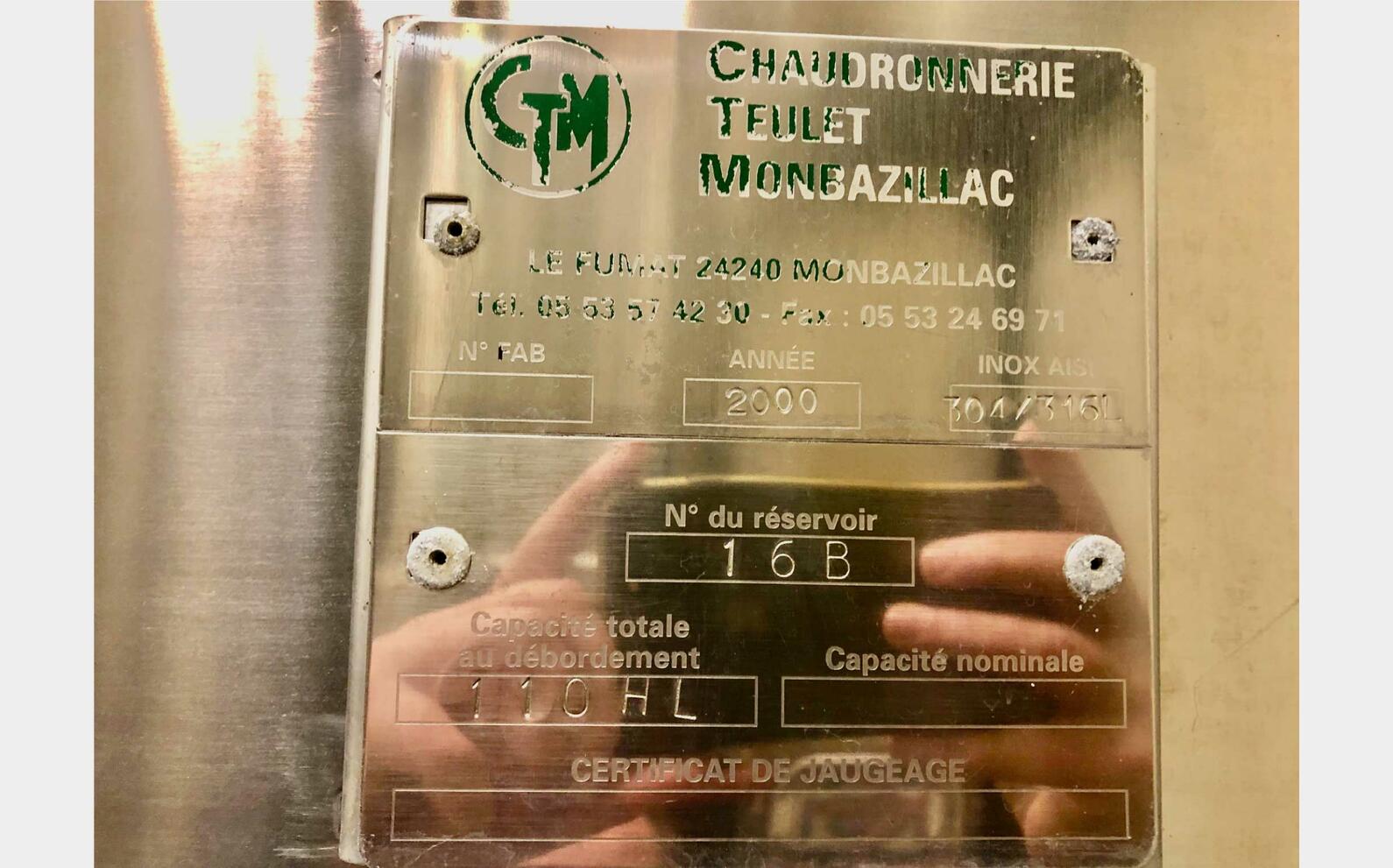 Stainless steel tank - Closed 110 HL (11 000 litres) CTM