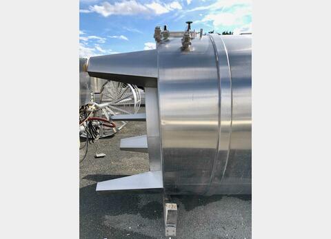 Closed stainless steel tank - Conical bottom on feet