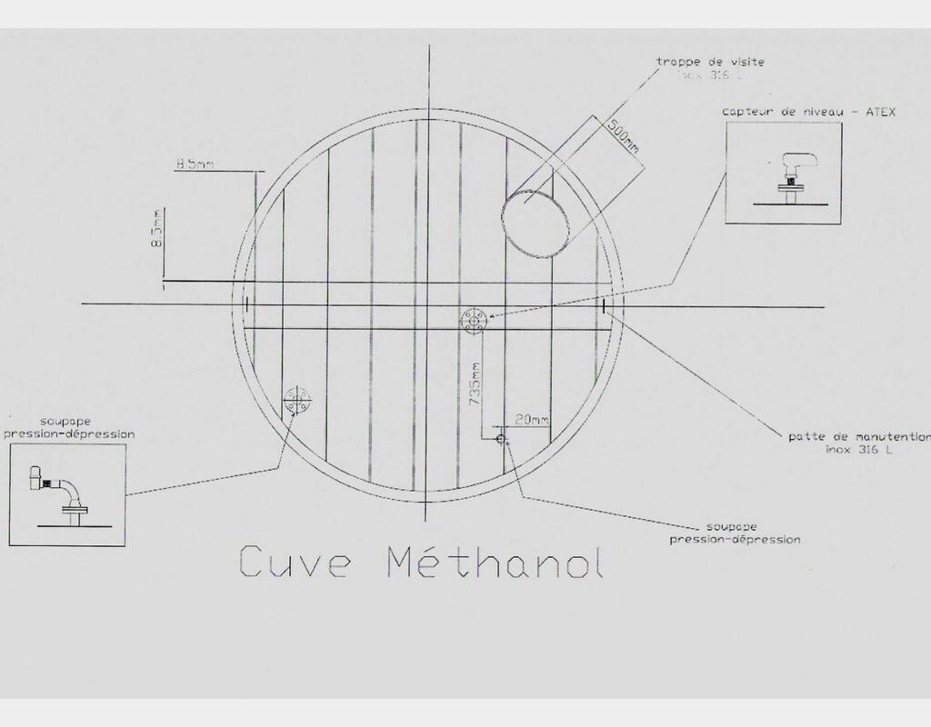 Stainless steel tank - Cylindrical - Vertical