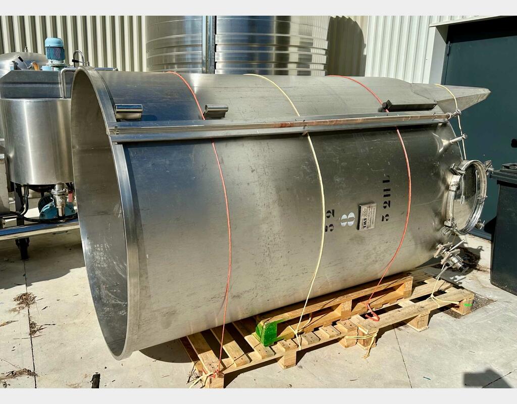 Cuve inox à chapeau flottant - Fond conique sur pieds