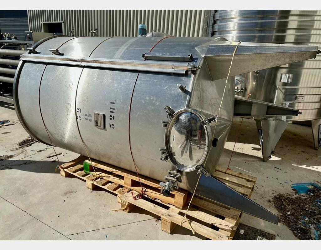 Cuve inox à chapeau flottant - Fond conique sur pieds