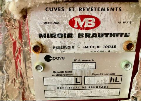 Fiber tank - Storage 45 HL (4 500 liters) MIROIR BRAUTHITE