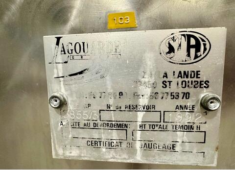 Stainless steel tank - 304 belon 8+14+65 = 87 HL (8700 litres) STAI