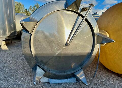 Stainless steel tank with floating lid - Conical bottom - On feet