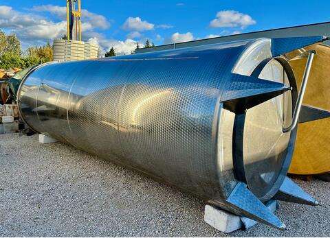 Stainless steel tank with floating lid - Conical bottom - On feet