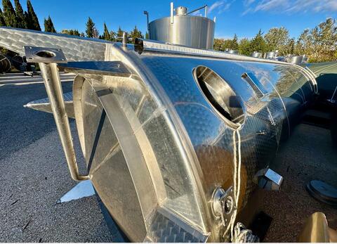 Stainless steel tank with floating lid - Conical bottom - On feet