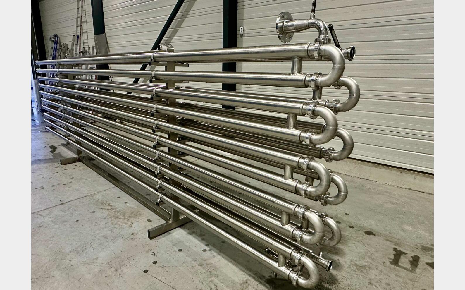 Stainless steel tube heat exchanger 19.6 m2 heat exchange surface VELO