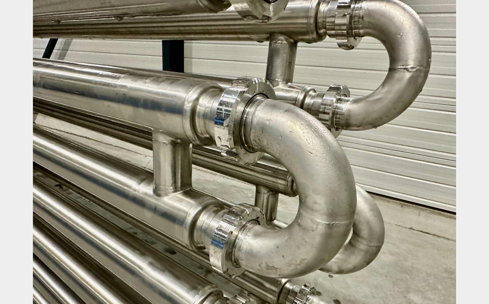 Stainless steel tube heat exchanger 19.6 m2 heat exchange surface VELO