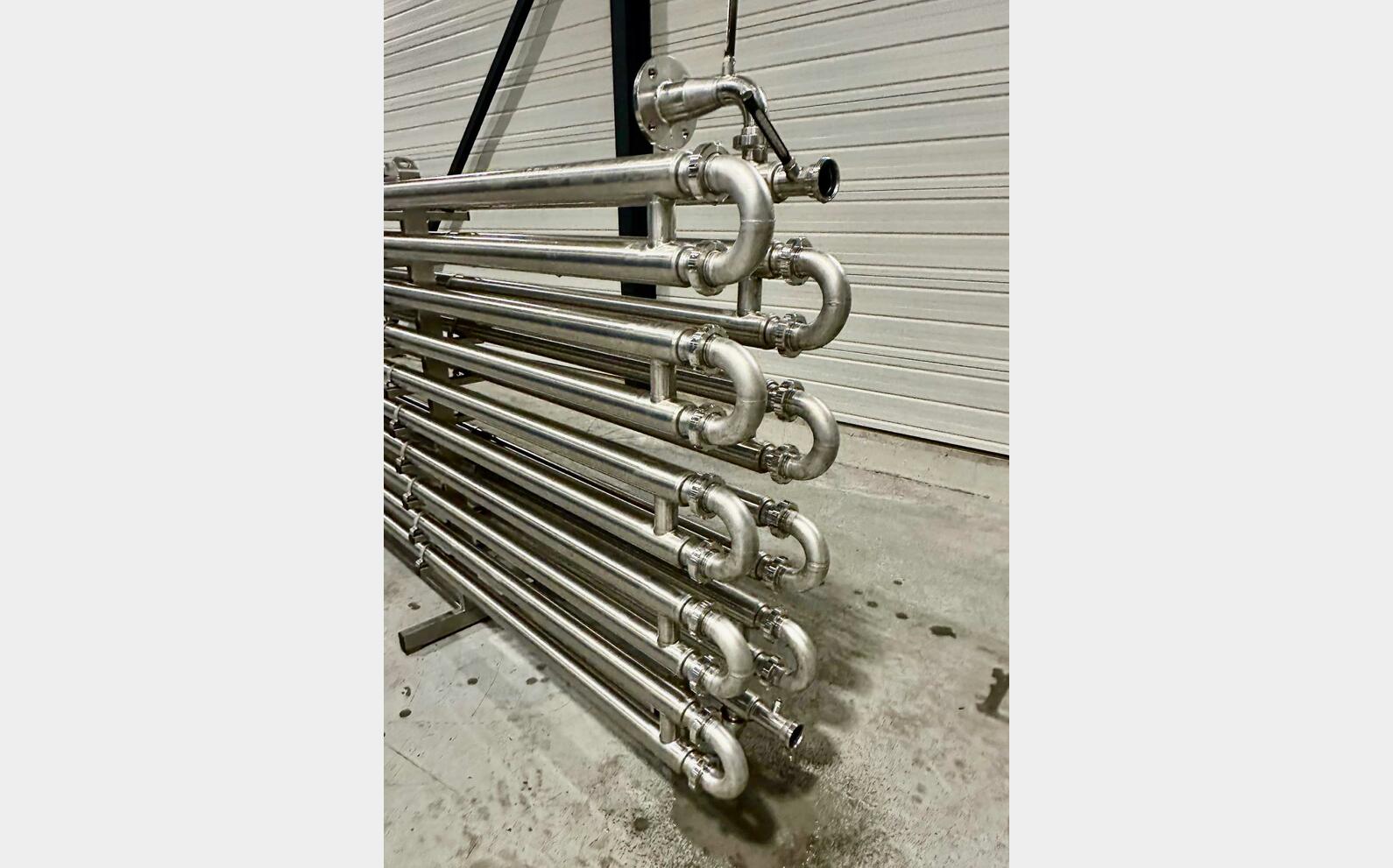 Stainless steel tube heat exchanger 19.6 m2 heat exchange surface VELO
